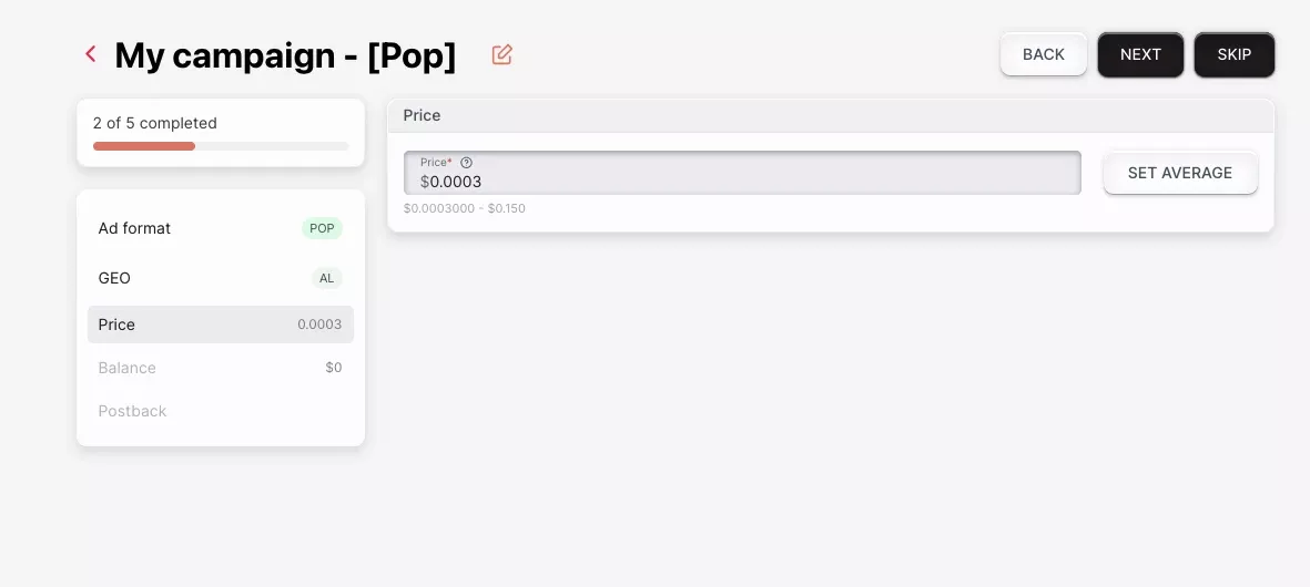 popunder ads cpc bid