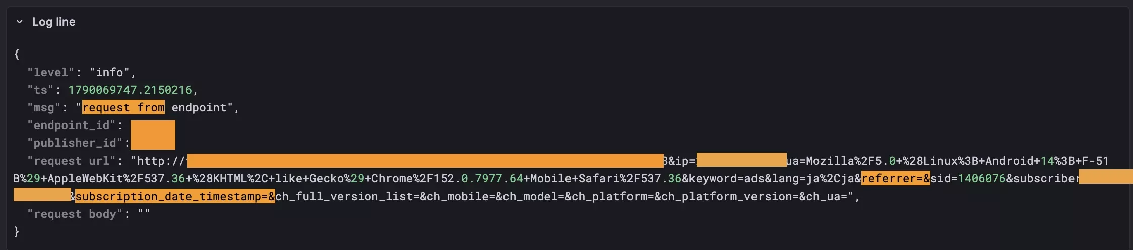 bid request missing fields