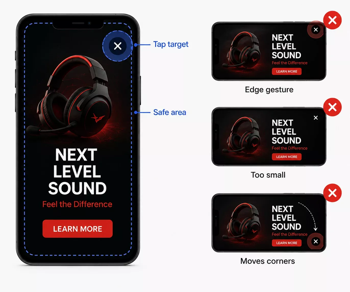 interstitial ad close button